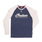 Indian Shirt langarm Race Raglan blau-weiß