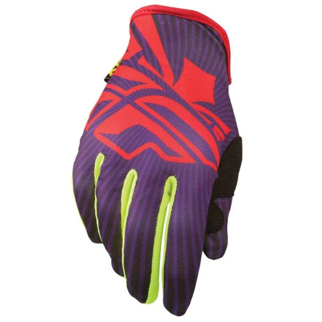 Fly Racing Handschuhe Lite purple-rot-gelb