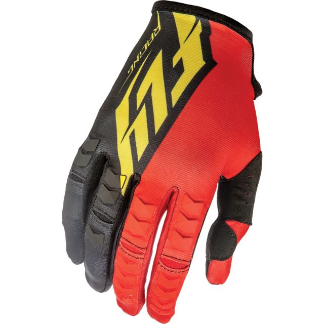 Fly Racing Kinetic Handschuhe rot-schwarz-gelb