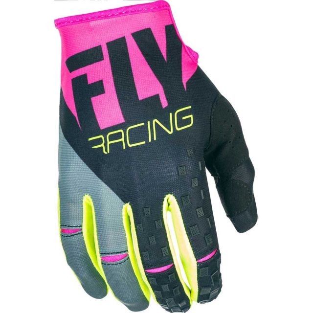 Fly Racing Handschuhe Kinetic pink-schwarz-hi-vis