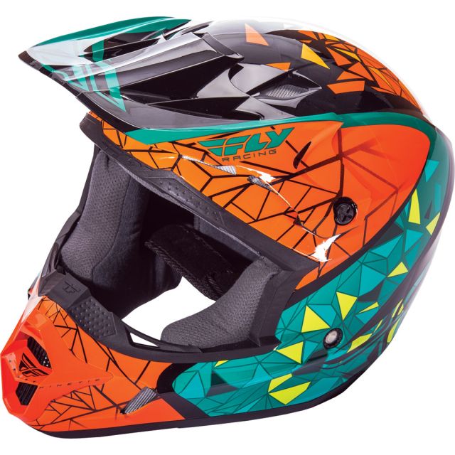 Fly Racing Helm Kinetic Crux teal-orange-schwarz