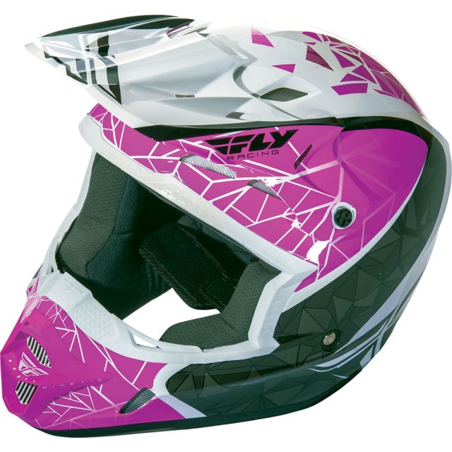 Fly Racing Helm Kinetic Crux pink-schwarz-weiß