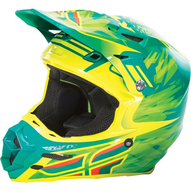 Fly Racing F2 Carbon Helm Short Replica teal-neon