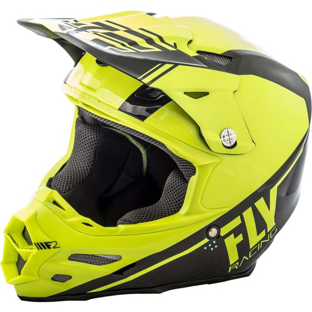 Fly Racing Helm F2 Carbon Rewire hi-vis-schwarz