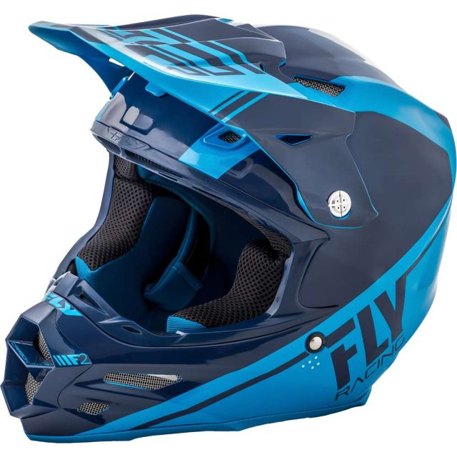Fly Racing Helm F2 Carbon Rewire navy-blau-hellblau