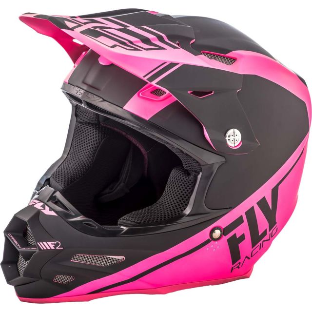 Fly Racing Helm F2 Carbon Rewire matt pink-schwarz