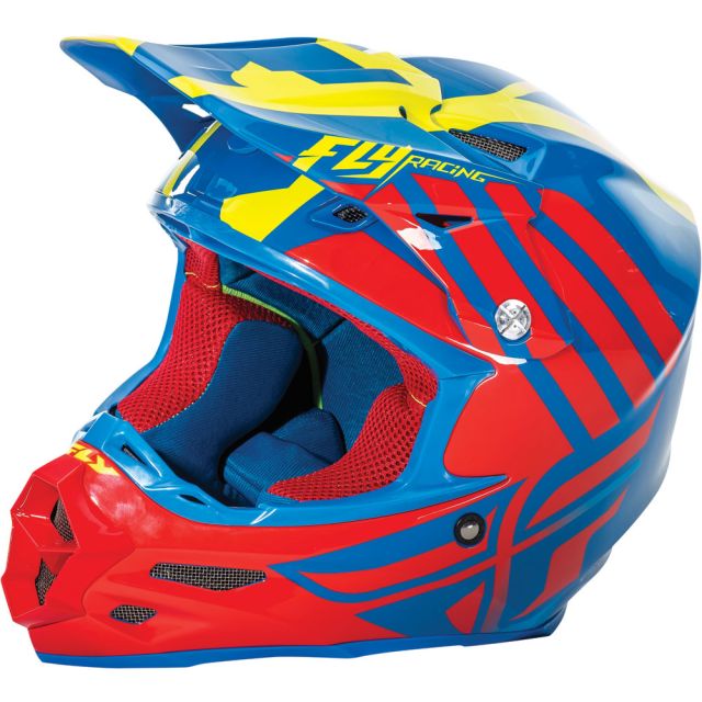 Fly Racing F2 Carbon Helm Zoom blau-rot-neon