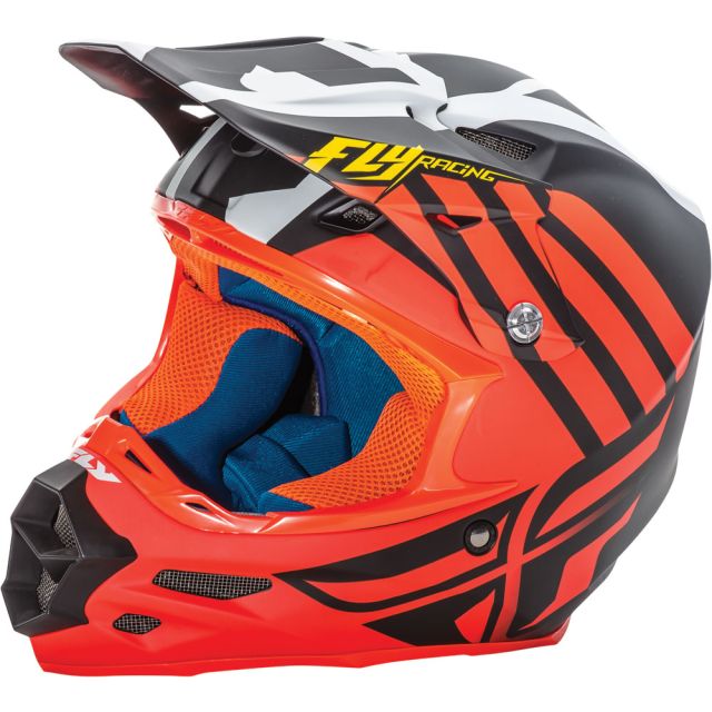 Fly Racing F2 Carbon Helm Zoom matt-orange-schwarz-weiß