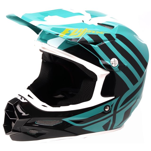 Fly Racing F2 Carbon Helm Zoom teal-schwarz-weiß