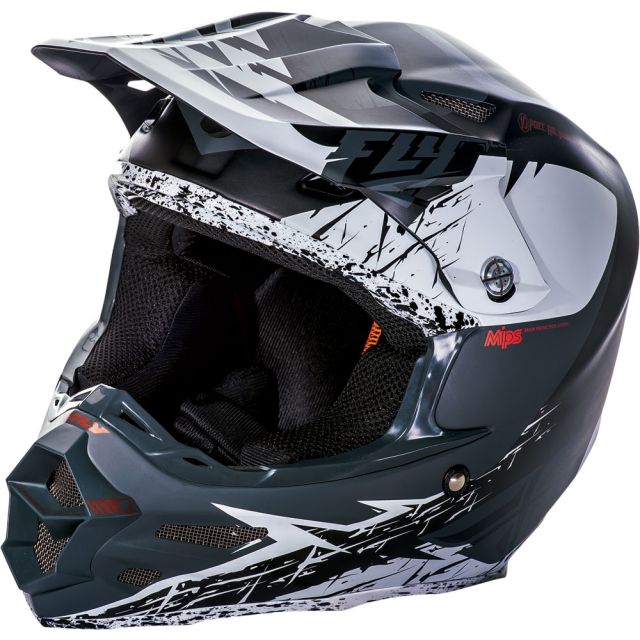 Fly Racing Helm F2 Carbon Mips Retrospec matt-weiß-schwarz