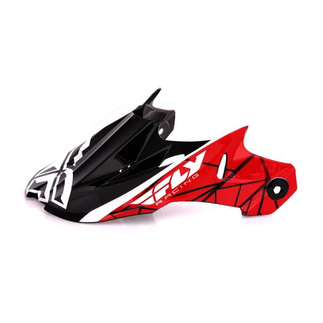 Fly Racing Helmschild Kinetic Crux rot-schwarz-weiß