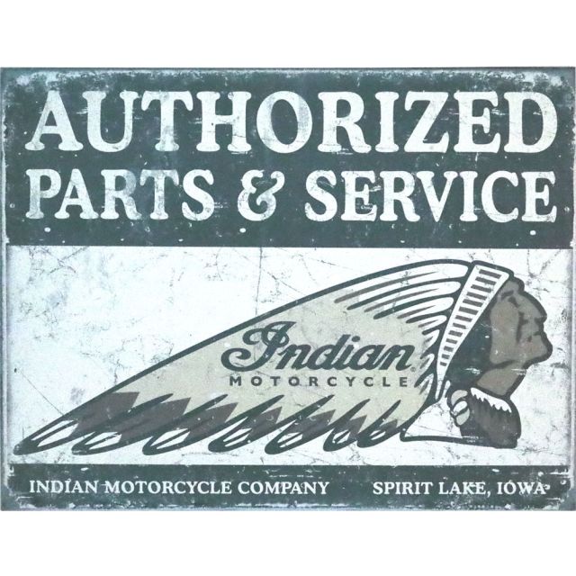 Indian Metallschild Parts&Service