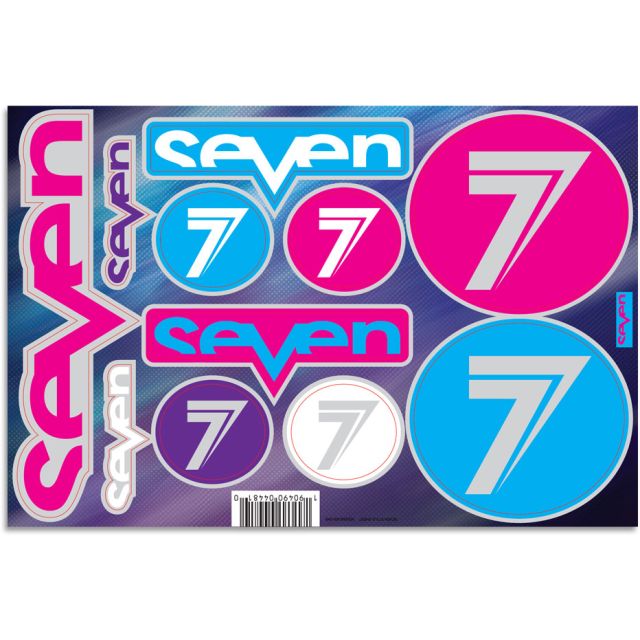 Seven 22.1 Sticker Brand Sheet cyan