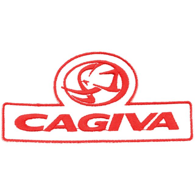 Cagiva Aufnäher weiss/rot 100 x 50 mm